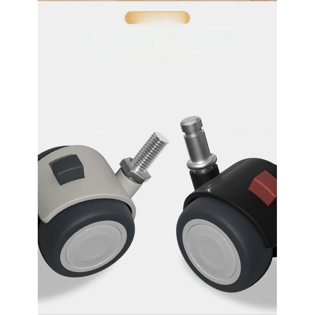 Swivel Chair Caster with Brake and TPE Silent Wheels for Multi-surface Use
