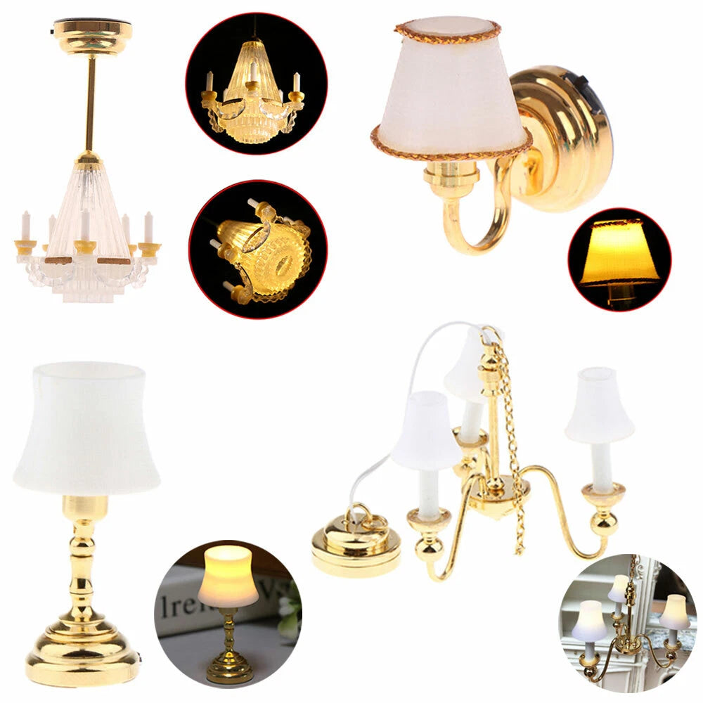LED Mini Ceiling Table Lamp for Dollhouse (1:12 Scale)