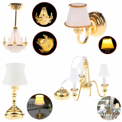 LED Mini Ceiling Table Lamp for Dollhouse (1:12 Scale)