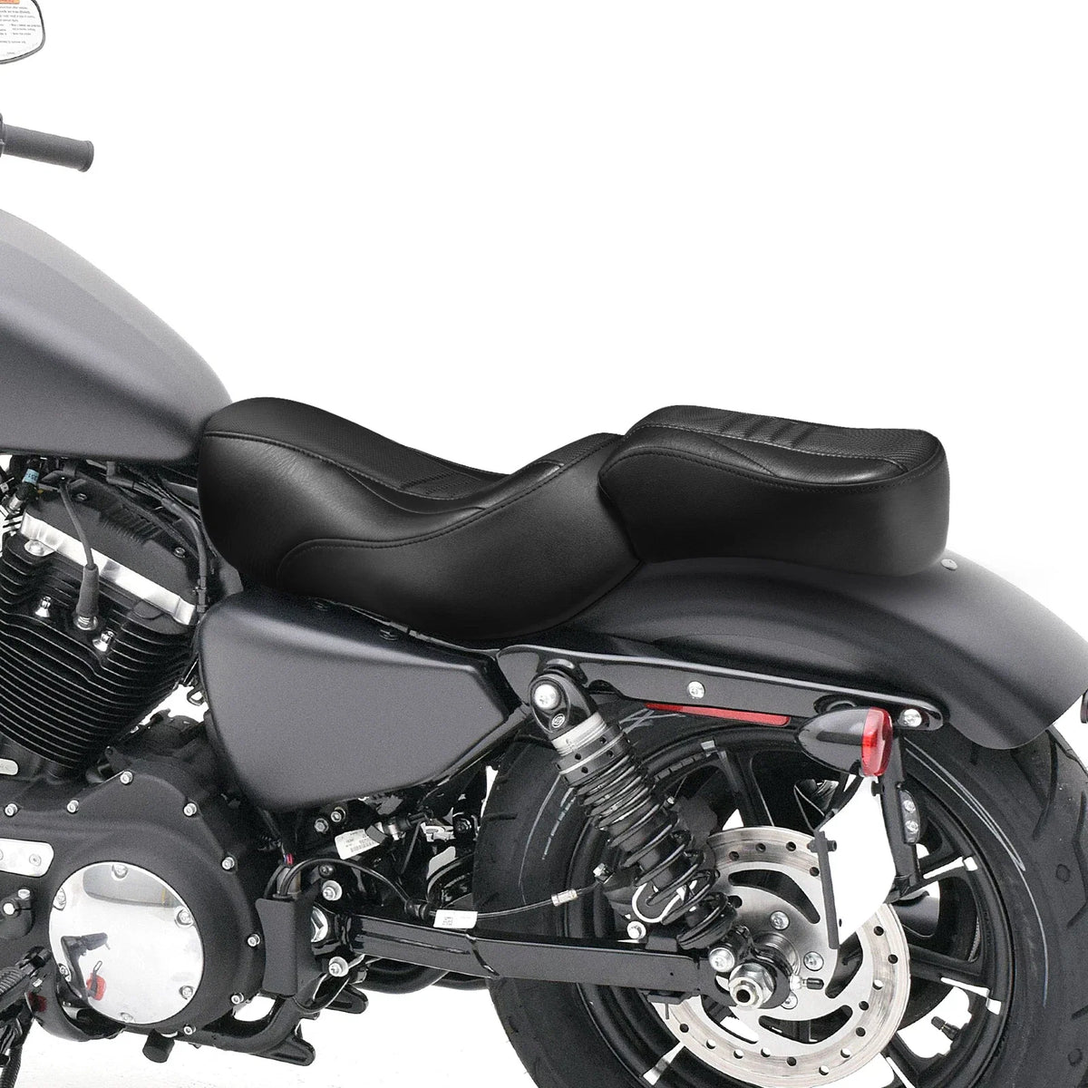Black Driver Rider Passenger Seat for Harley Iron 883 XL883N (2016–2022)