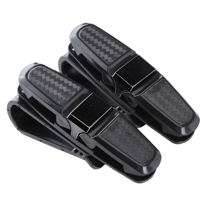 2X Universal Car Sun Visor Glasses Clip Carbon Fibre Holder
