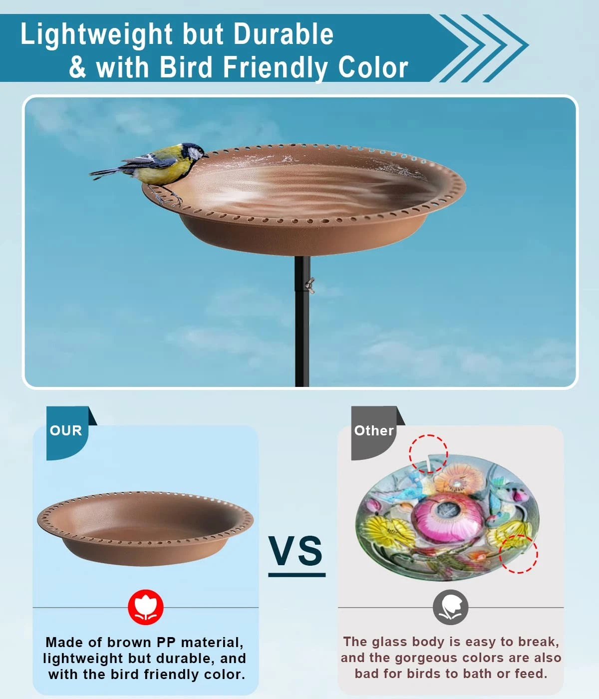 1-¼ Gallon Detachable Outdoor Bird Feeder for Garden (No Year Range)