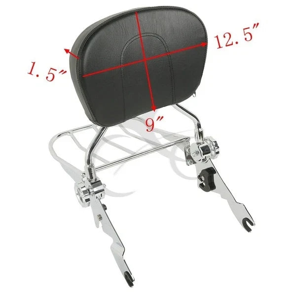 Adjustable Backrest Sissy Bar & Luggage Rack for Harley Touring Glide (2009–2025)