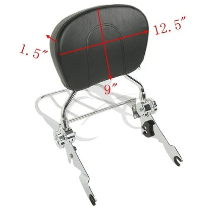 Adjustable Backrest Sissy Bar & Luggage Rack for Harley Touring Glide (2009–2025)