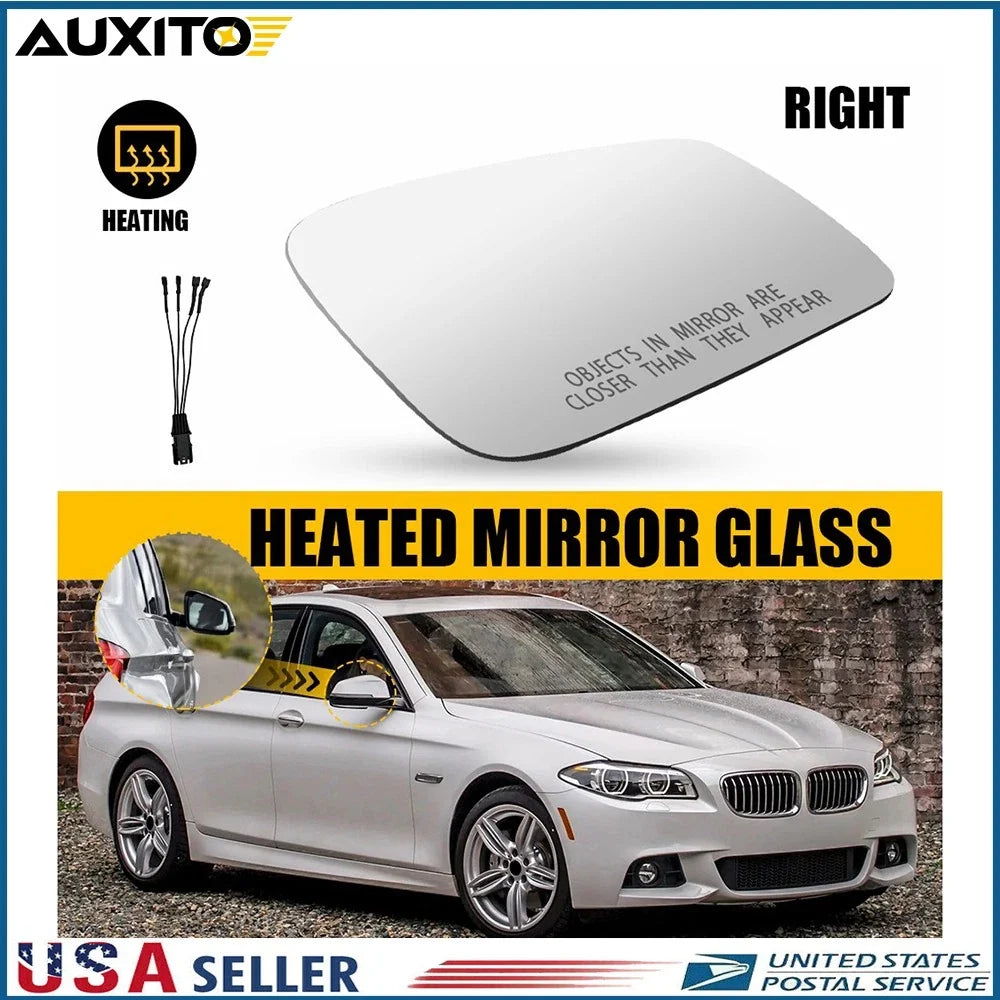 Mirror Glass for BMW 528 535 550 (2010–2016) | Right Side | 4 Pin Connector