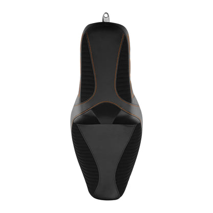 Black Brown Rider Passenger Seat for Harley Dyna Low Rider FXDL (2006-2017)