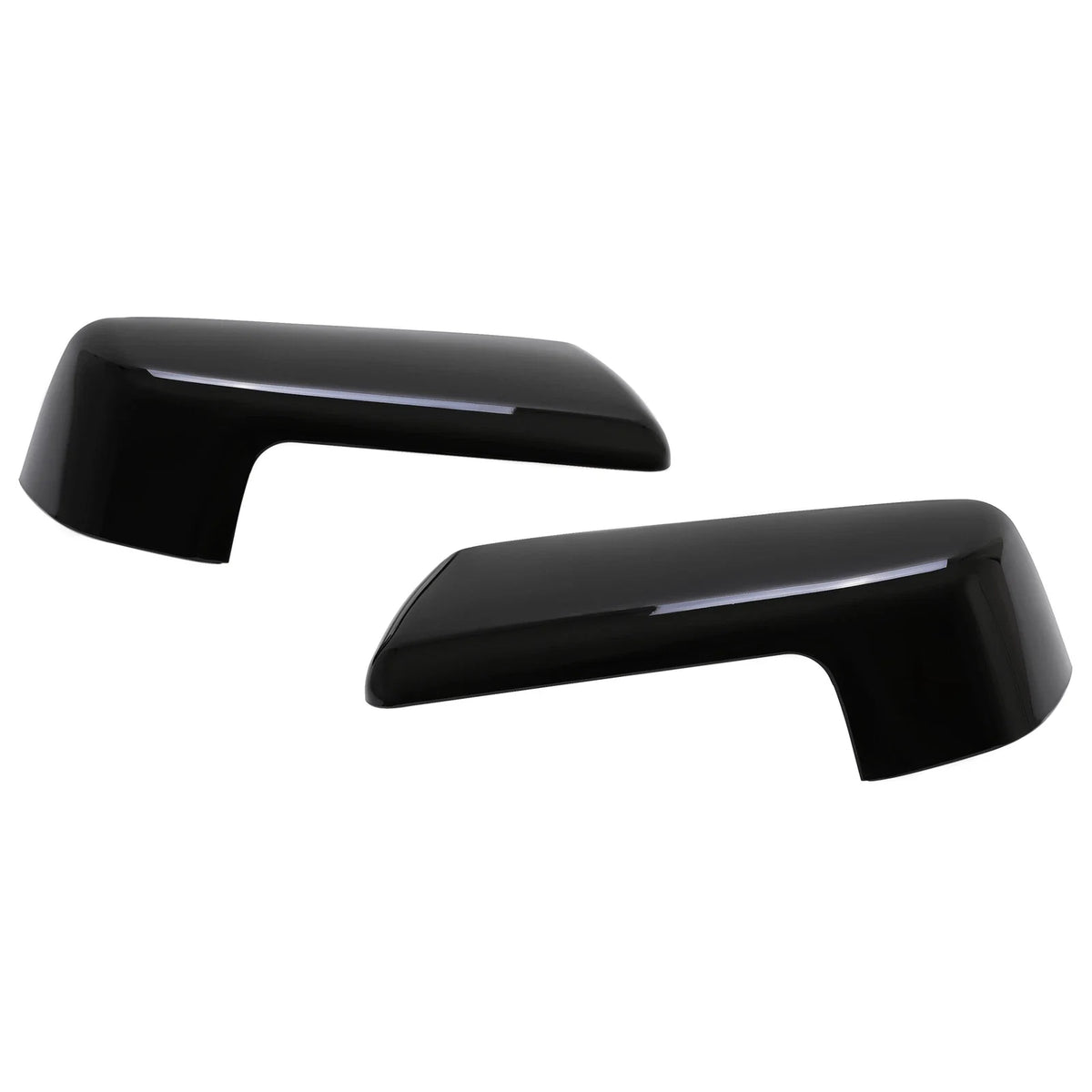 Pair Gloss Black Top Half Mirror Cap Cover for Chevy Silverado GMC Sierra 1500 (2019–2023)