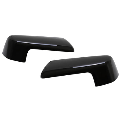 Pair Gloss Black Top Half Mirror Cap Cover for Chevy Silverado GMC Sierra 1500 (2019–2023)