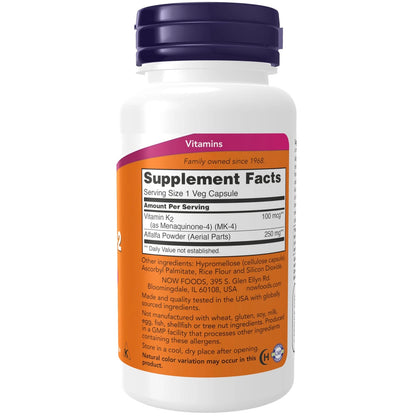 Vitamin K-2 100 Count for NOW Foods Supplements