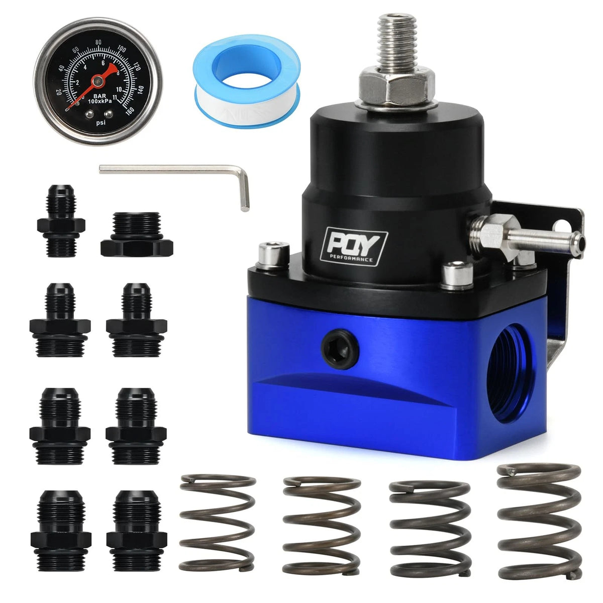 Adjustable Fuel Pressure Regulator Kit 3-110PSI for Universal Applications