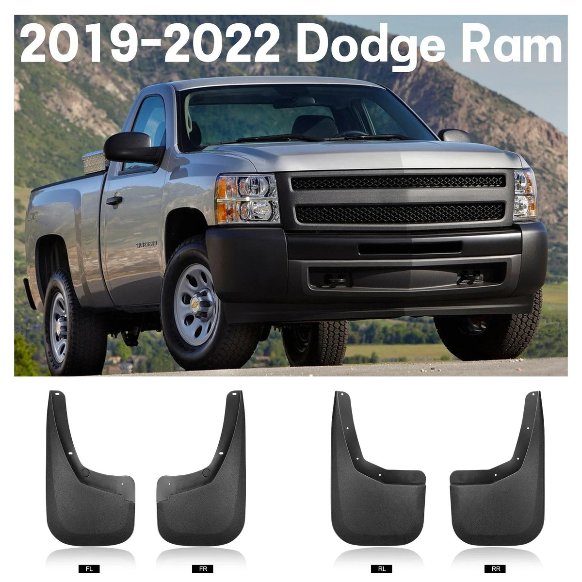 4X Mud Flaps Kit for Chevy Silverado 1500 (2007–2013) 2500HD 3500HD (2007–2014)