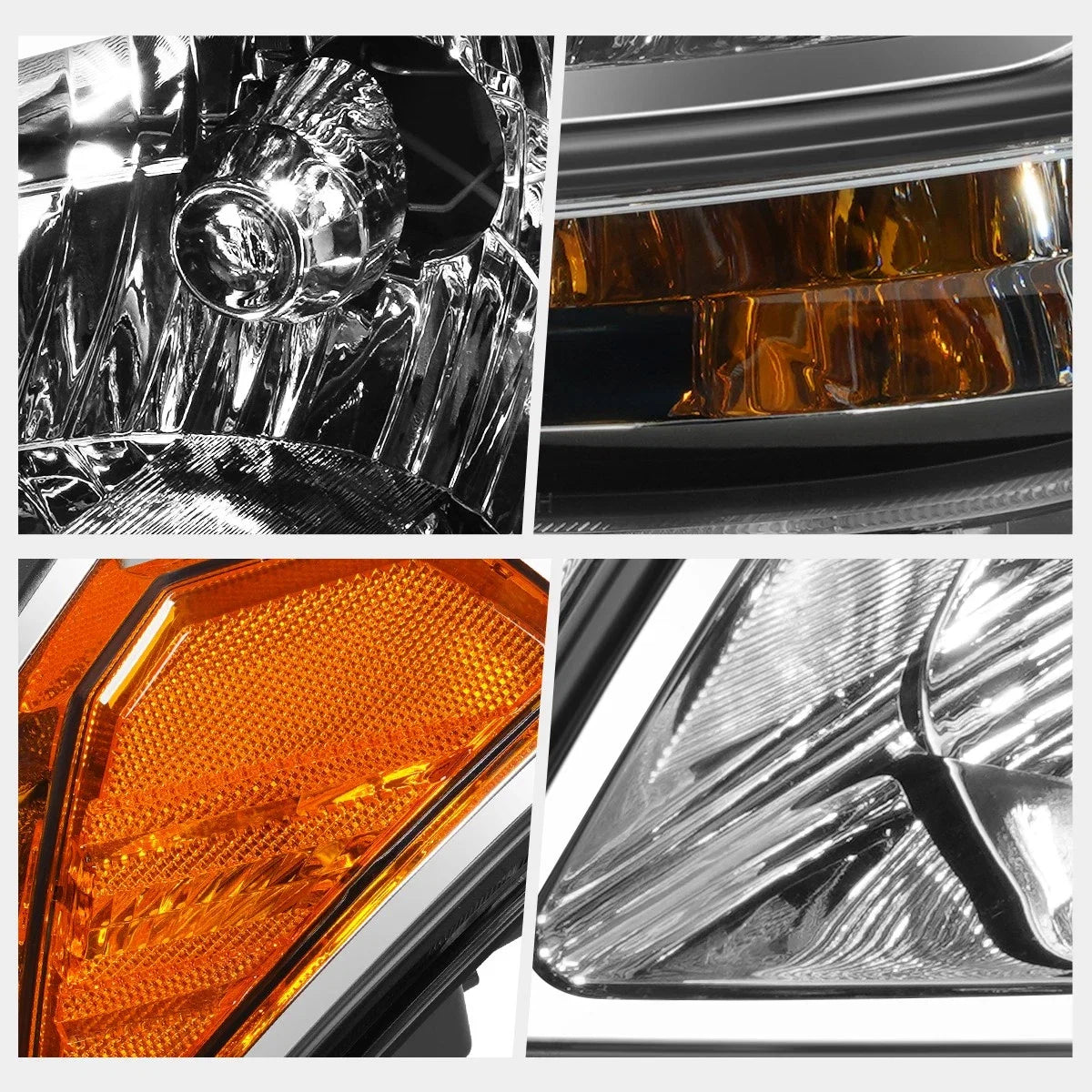 Headlight Lamp Assembly for Kia Soul (2010–2011) Black Housing Amber Corner