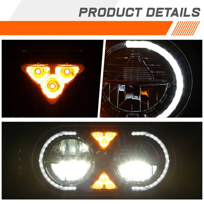 Full LED Turn Signal Headlights for Peterbilt 359 379 389 (1981–2021)