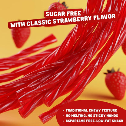 2X 5 oz Bags Sugar Free Red Licorice Candy for Strawberry Flavor