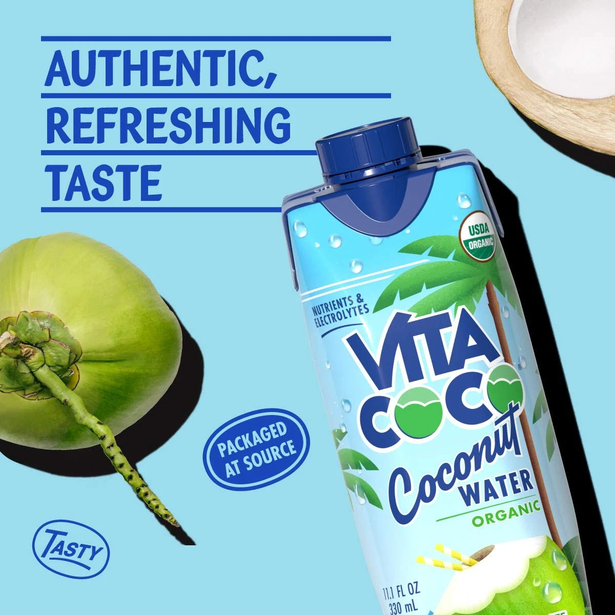 Pack of 12 Vita Coco Coconut Water Pure Organic 11.1 Fl Oz