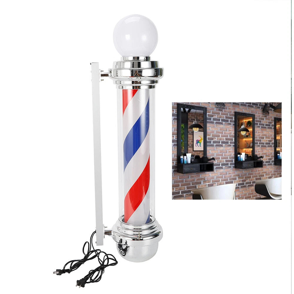 LED Barber Pole Light for Hair Salon Outdoor Sign (Rotating Stripes)