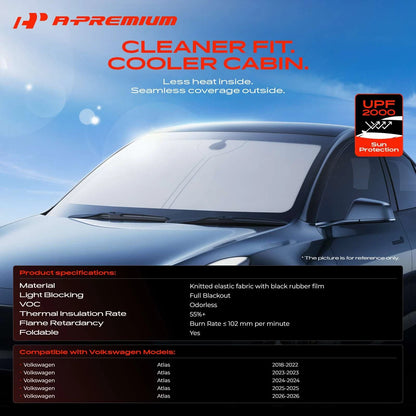 2X Volkswagen Atlas Front Windshield Sun Shade (2018–2026)