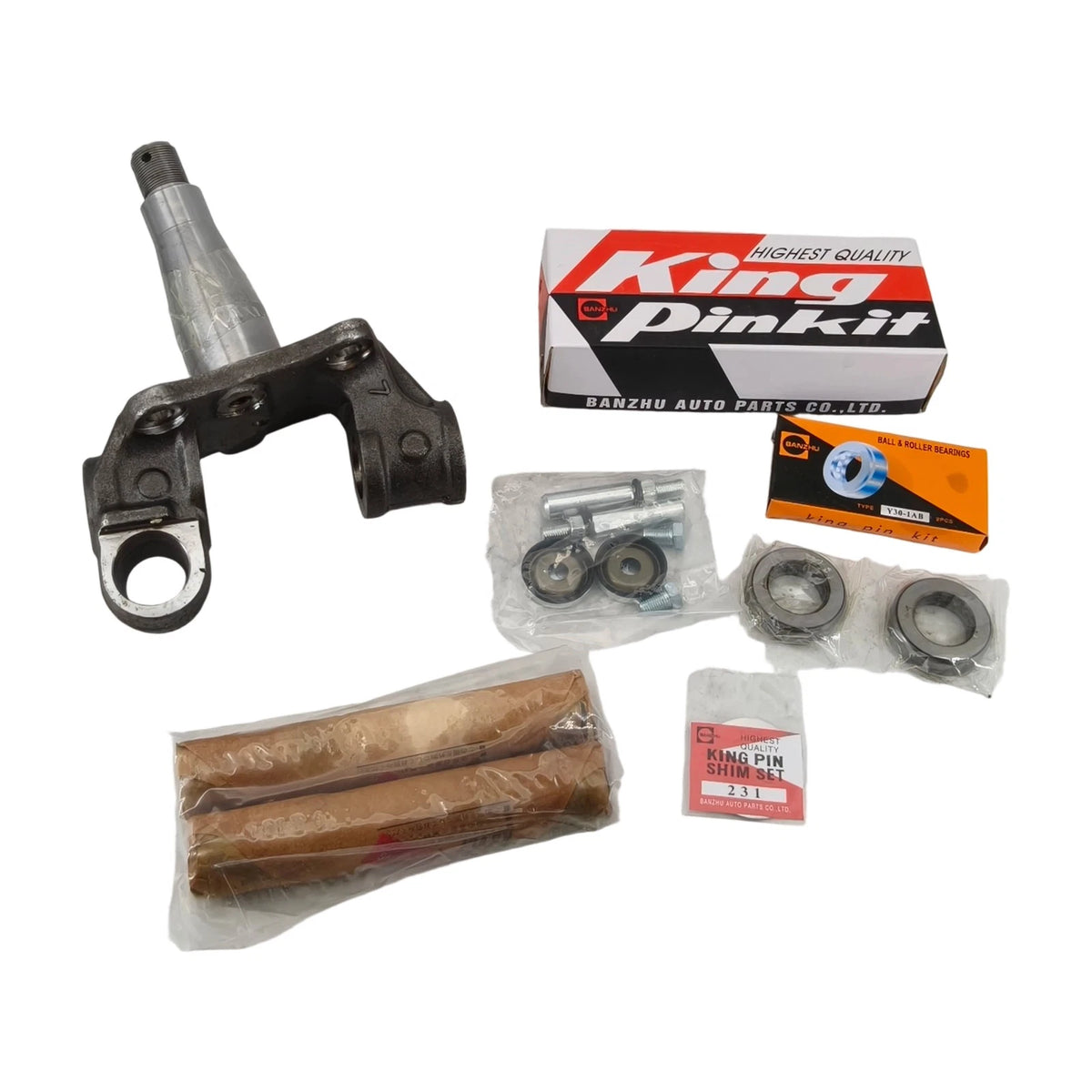 Left Front Axle Knuckle + King Pin Kit for Isuzu NPR NQR (1999–2015) - 950-0295-1212, 5-87831-608-1, 5-87831-608-2, 5-87832-400-0