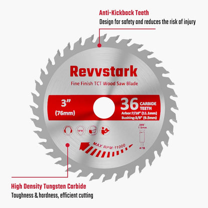3 Pack 3 Inch 36 Tooth Carbide Circular Saw Blades
