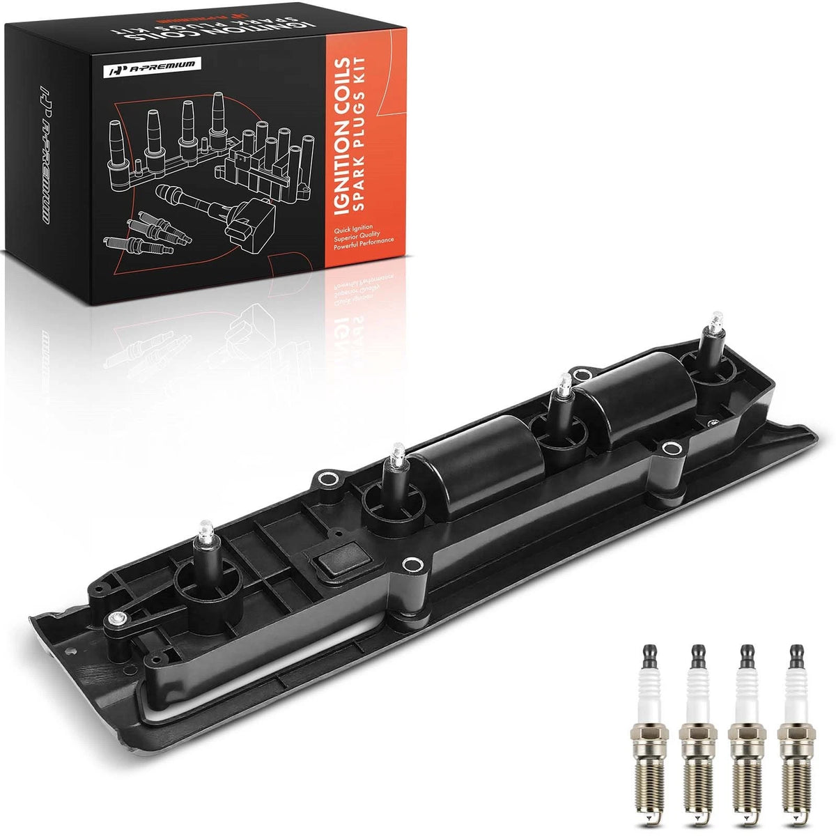 1x Ignition Coil & 4x Iridium Spark Plugs for Chevy Malibu (2004–2006) 10457880, 12580538, 12587426, 19428733, UF391