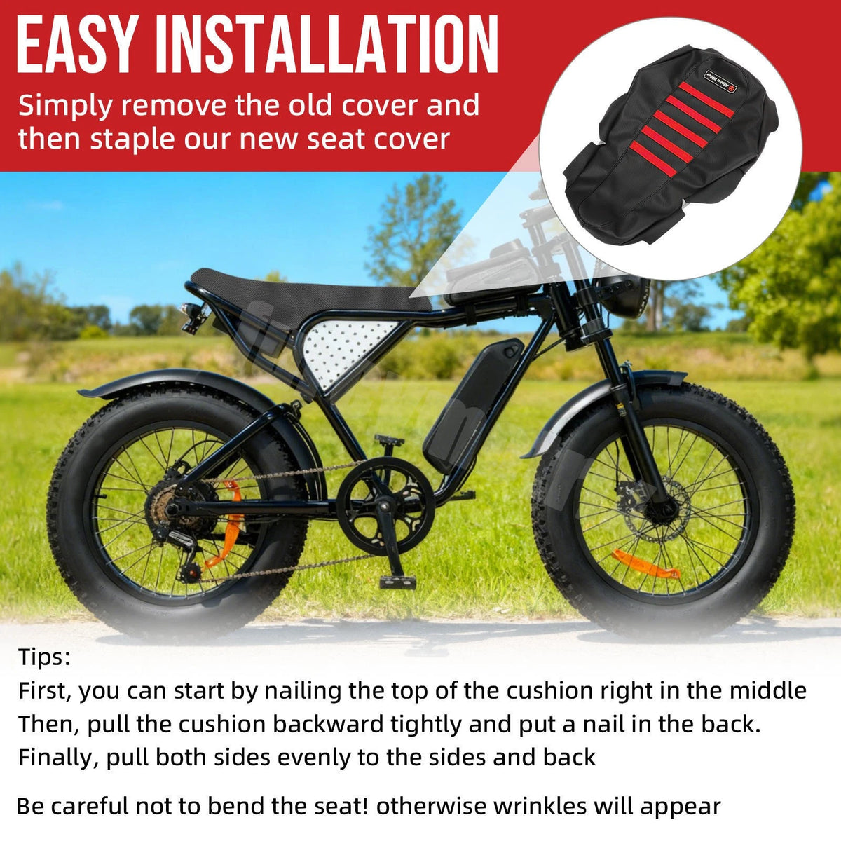 Anti-Slip Seat Cover for Ridstar Q20 Electric Bike (Model #477)