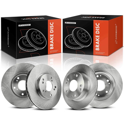 Set of 2 Front & Rear Disc Brake Rotors for Honda Accord (2003–2006) R-31257, R-31315