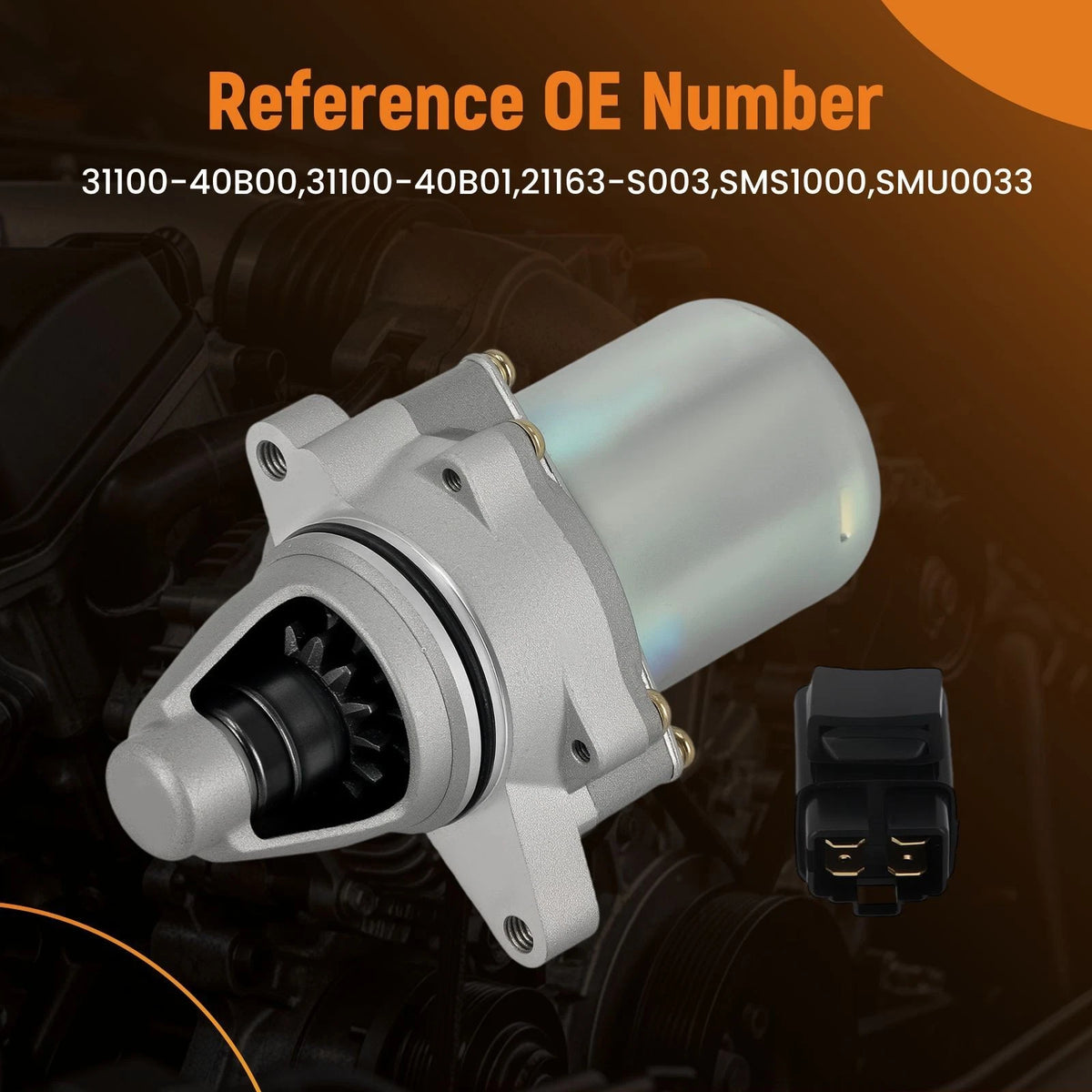 12 Volt Starter Motor for Suzuki Quadsport 80 LT80 (1987–2006) SMS1000, 31100-40B00, 31100-40B01