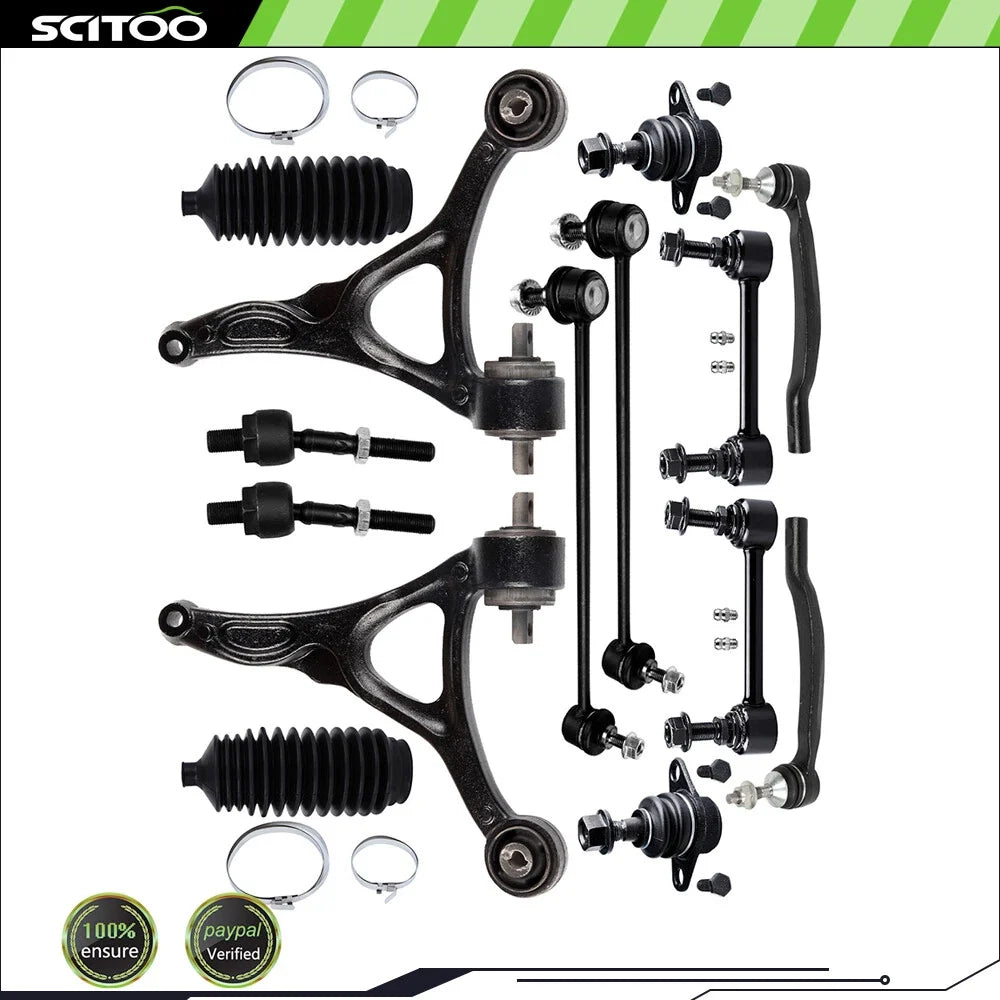 14Pcs Front Control Arm Tie Rod End Ball Joint Sway Bar for Volvo XC90 (2003–2014)