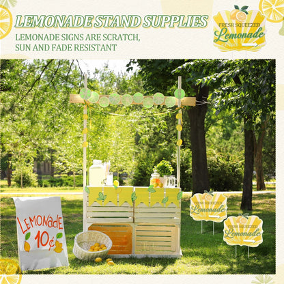 4 Pcs Lemonade Stand Arrow Sign 13.7'' x 11.8'' Summer Yard Sign