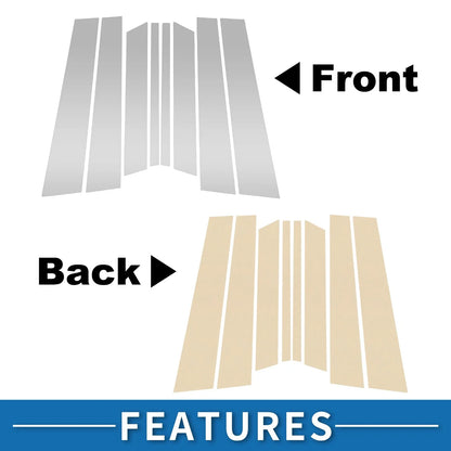 8pcs Door Pillar Window Trim for Ford Territory (2023–2024) Silver Tone