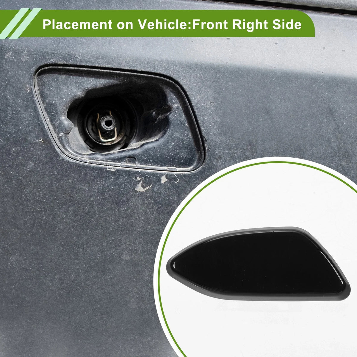 Front Right Washer Nozzle Cover Cap for Toyota Rav4 (2010–2012) 8504442150 Black