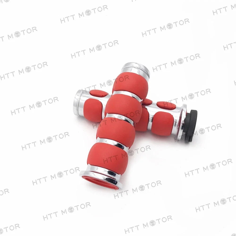 1" Hand Grip Flat for Harley FXDB Street Bob (2007–2017) - Red Chrome Billet Aluminum