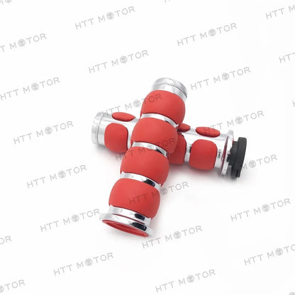 1" Hand Grip Flat for Harley FXDB Street Bob (2007–2017) - Red Chrome Billet Aluminum