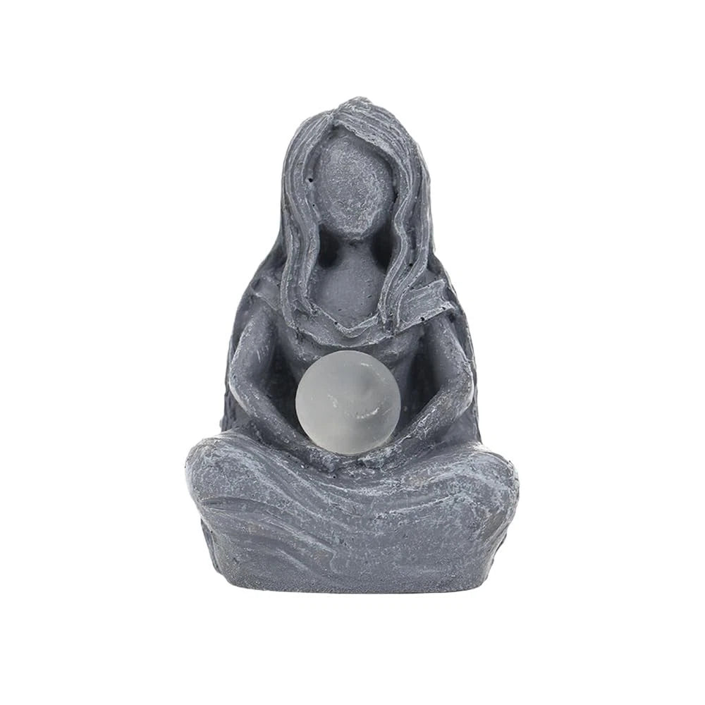 Moon Goddess Statue for Desktop Decor (Resin, Gray)