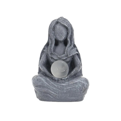 Moon Goddess Statue for Desktop Decor (Resin, Gray)