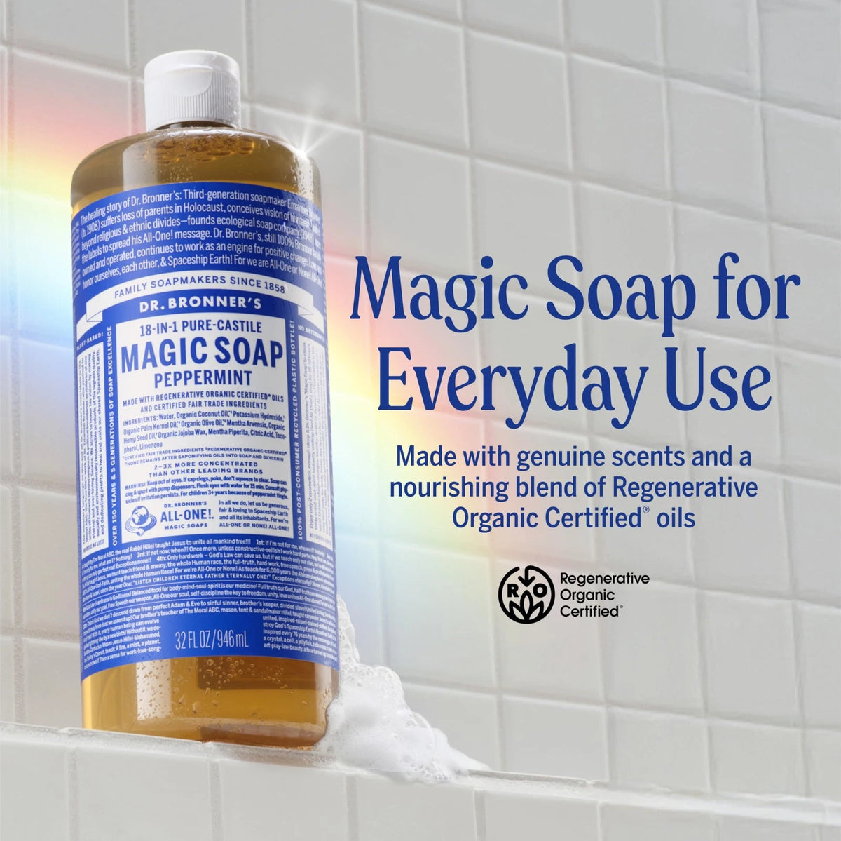 Dr. Bronner's Pure-Castile Liquid Soap 32 Fl Oz (Pack of 1)