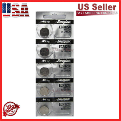 5 Energizer CR1220 3V Lithium Battery DL1220 BR1220 ECR1220 SB-T13