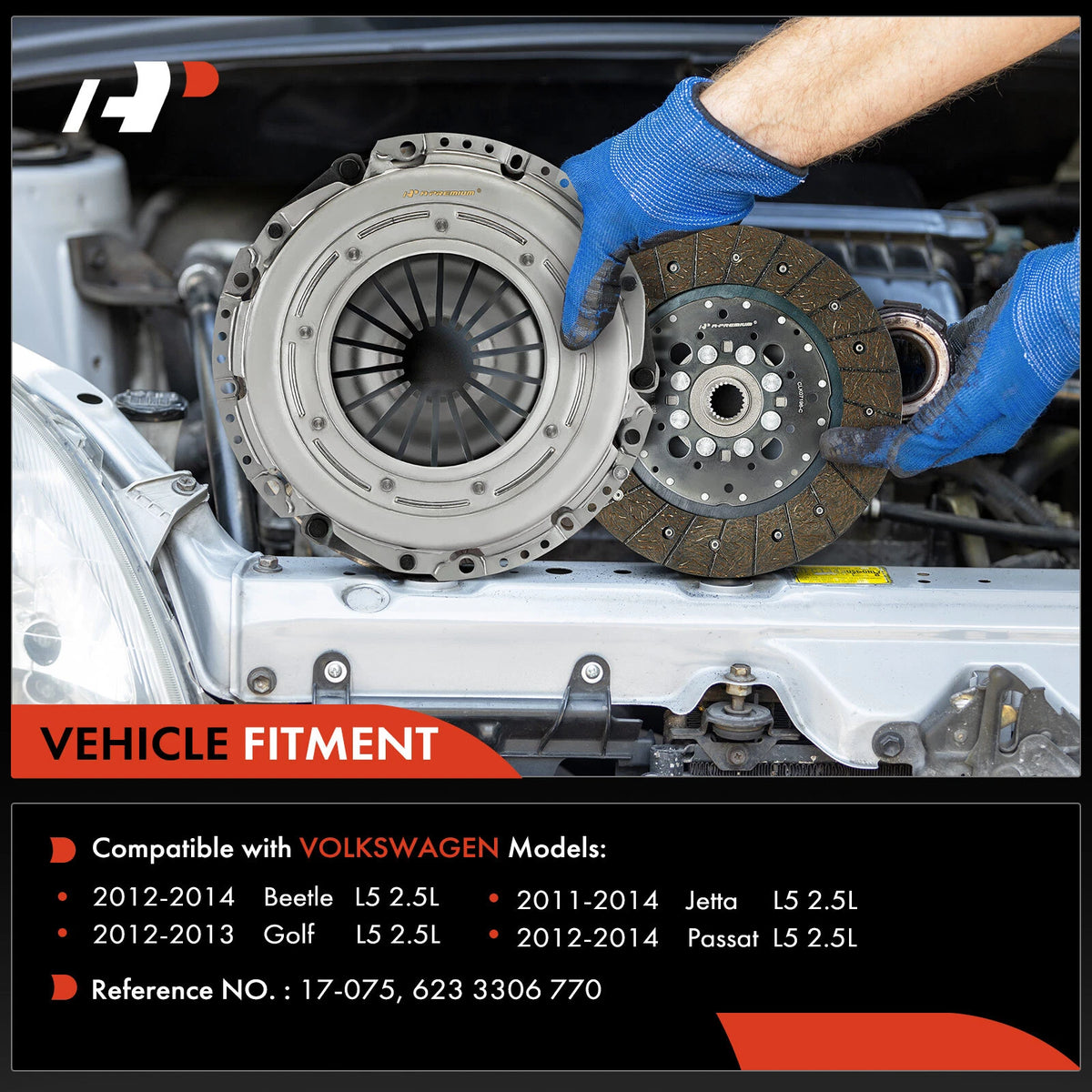 Clutch Kit for VW Jetta Golf Passat Beetle 2.5L (2011–2014) 623 3306 770, 17-075