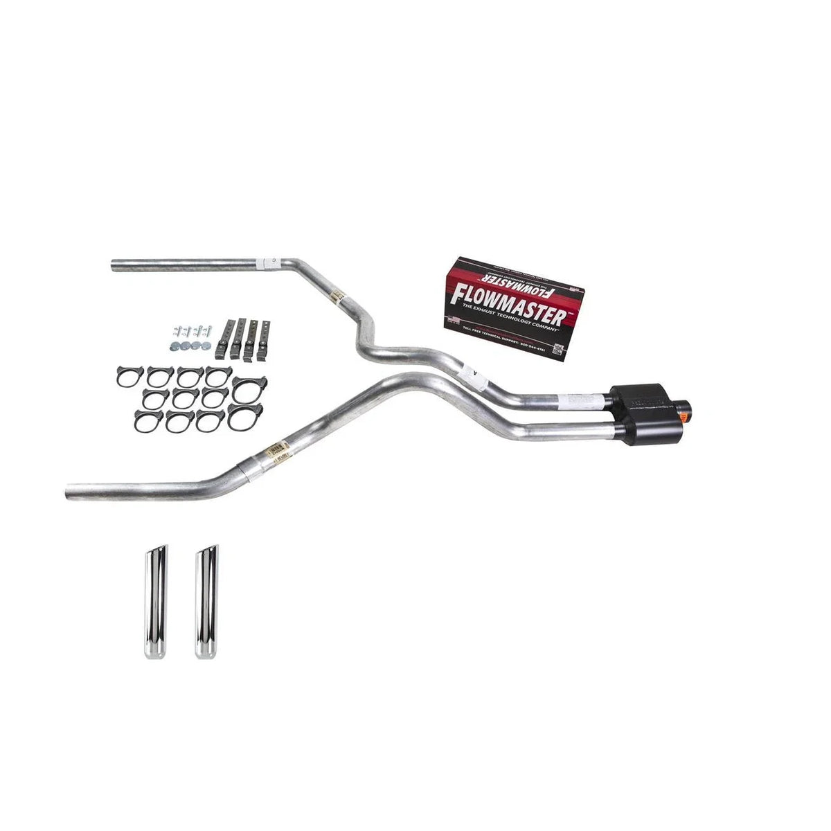Dual Exhaust Pipe for Silverado 1996–1999 (2.5" Flowmaster Super 10 RW Tip)