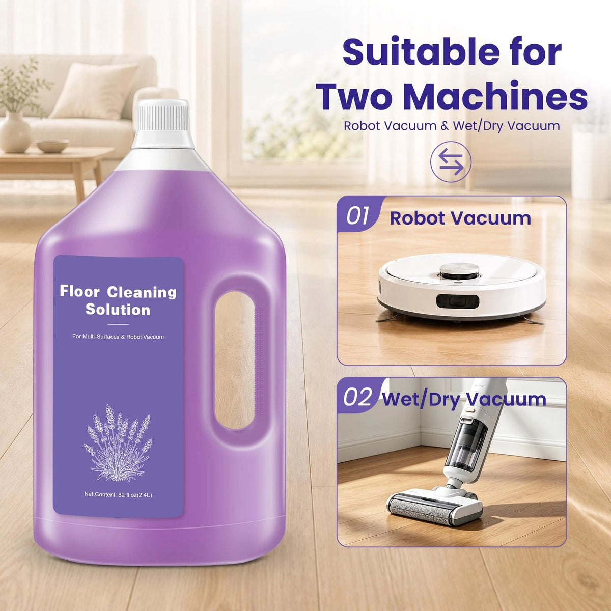 Lavender Scented Floor Cleaning Solution 82 FL OZ for Home Use (Pack of 1)