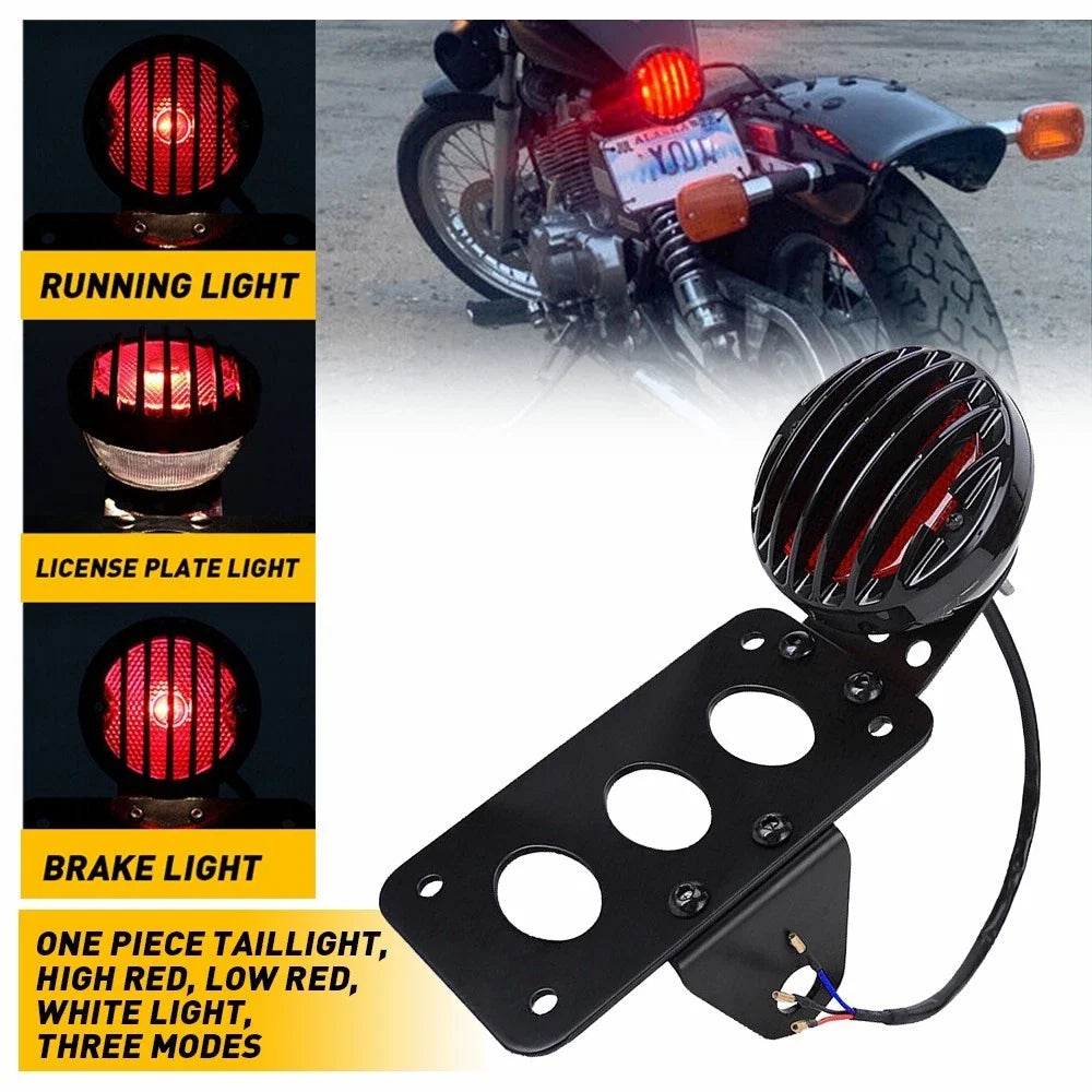 Side Mount License Plate Bracket & Brake Tail Light for Honda Bobber