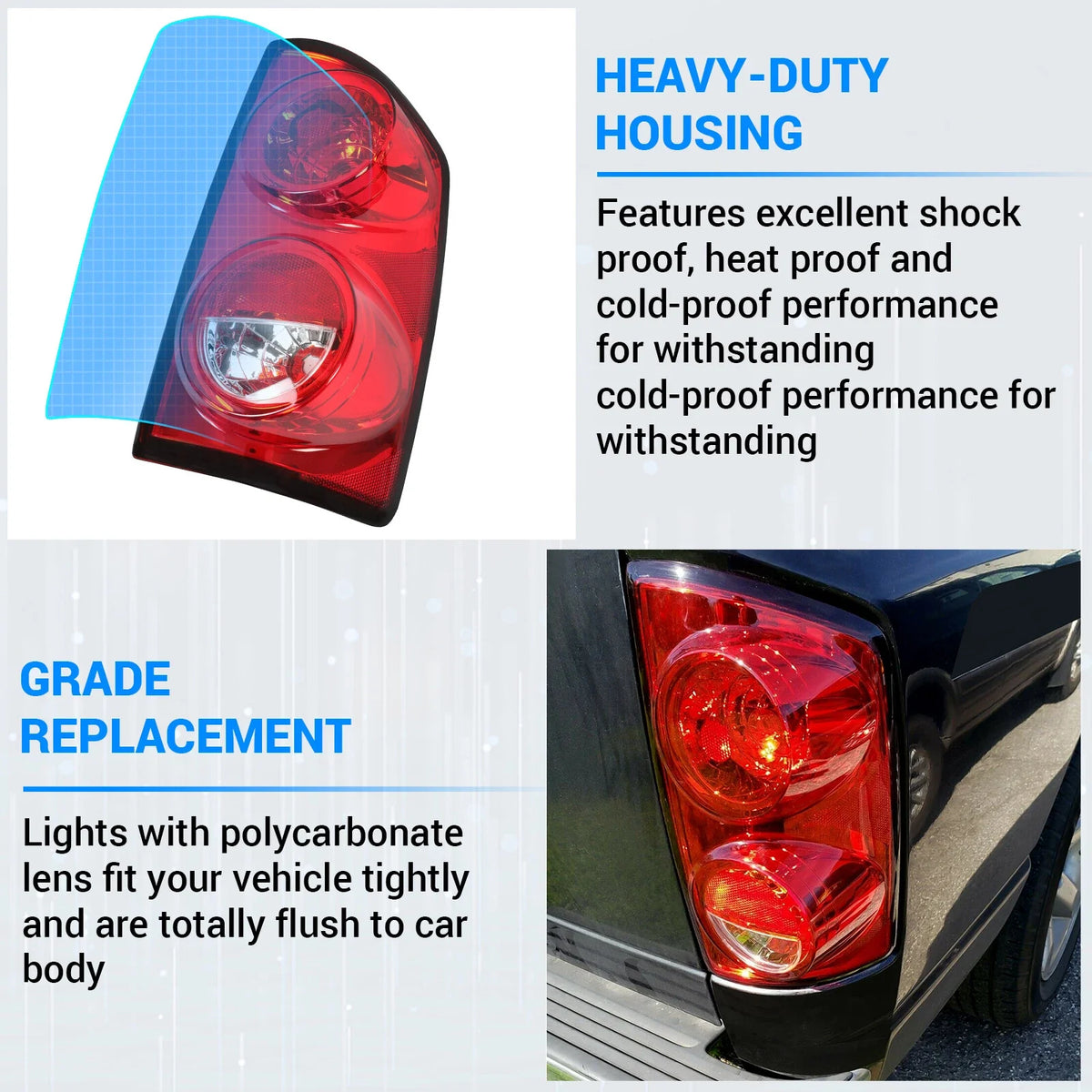 Tail Light for Dodge Ram 1500 (2007–2008) & Ram 2500/3500 (2007–2009) Right Side