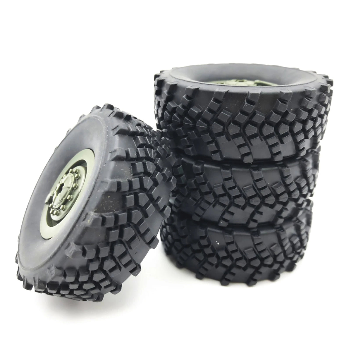 Set of 4 Rubber Wheel Tires for WPL B-36 B36 B36K 1/16 RC Car