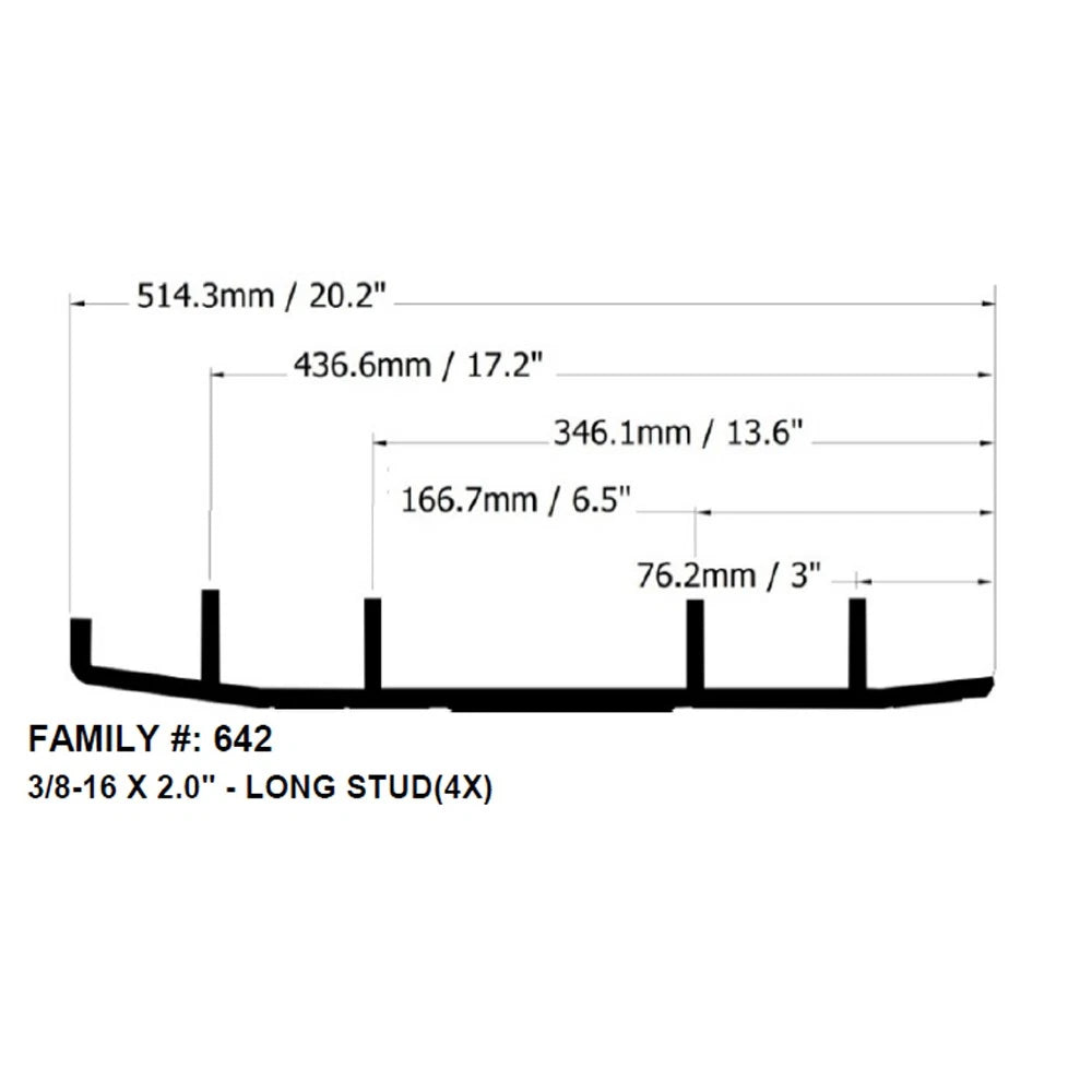 4" Carbides for Yamaha Phazer, Apex, Venture, RX1 (2001–2022) B4-642