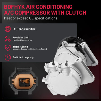 A/C Compressor 7-Groove for Nissan Armada Titan NV2500 Infiniti QX56 QX80
