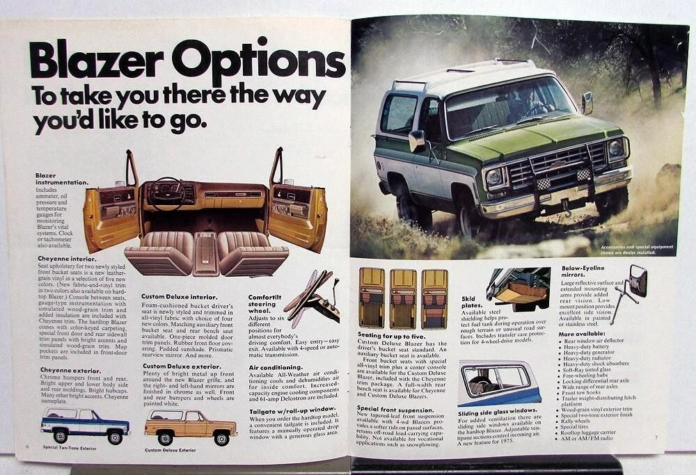 Chevrolet Blazer Truck Sales Brochure Original (1975)
