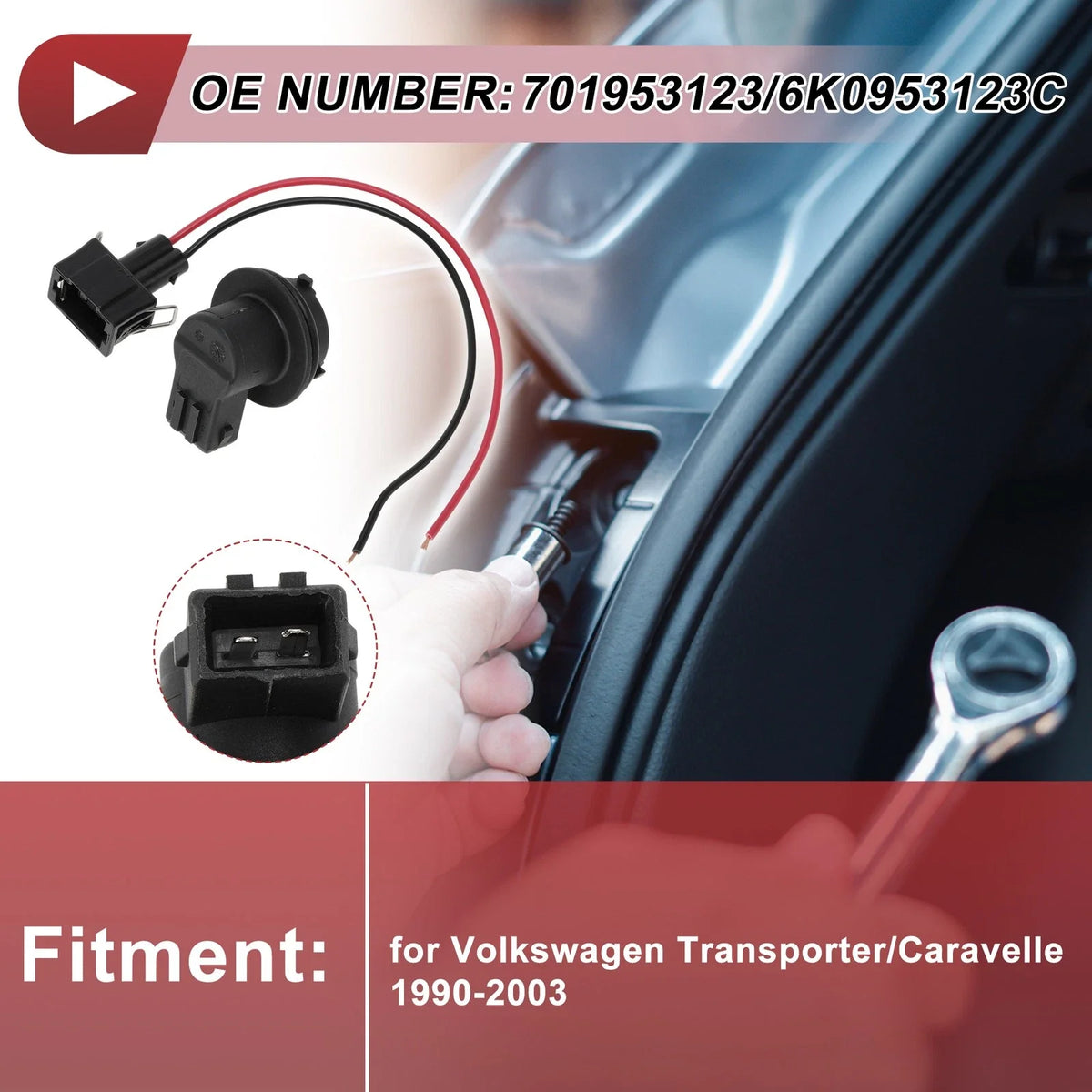 Set of 2 Turn Signal Light Socket Wiring for Volkswagen Transporter (1990–2003)