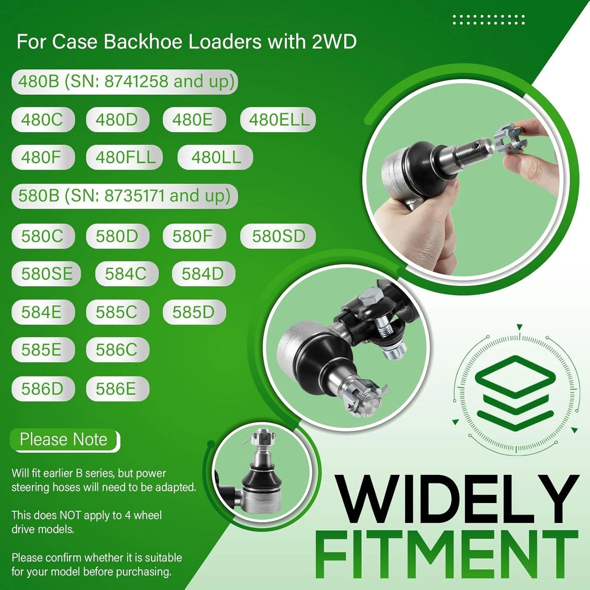 Power Steering Cylinder for Case Backhoe Loaders 480B