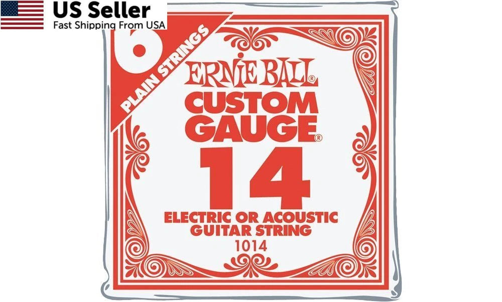6-Pack Ernie Ball Nickel Plain .014 Guitar Strings