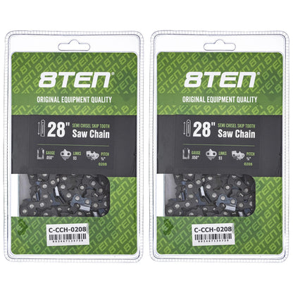2X Semi Chisel Skip Tooth Chainsaw Chain 28 Inch for Echo (H47S-93, 501 84 26-93, 585550093, C83-93, H47-93)